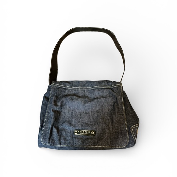 Kenneth Cole Reaction Reversible Denim Bandana Shoulder Bag Y2K - Picture 5 of 6